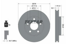 Brzdový kotouč TEXTAR 92332500