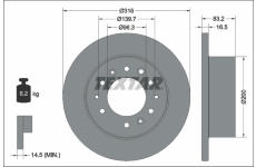 Brzdový kotúč TEXTAR 92338003