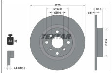 Brzdový kotouč TEXTAR 92338203