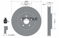 Brzdový kotouč TEXTAR 92349505