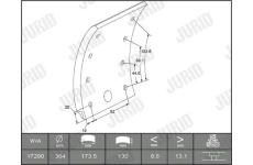 Sada brzdoveho oblozeni, bubnova brzda JURID 1729005380