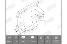 Sada brzdoveho oblozeni, bubnova brzda JURID 1906311230