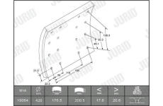 Sada brzdoveho oblozeni, bubnova brzda JURID 1906315700