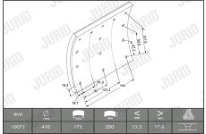 Sada brzdového obloženi, bubnová brzda JURID 1907101070