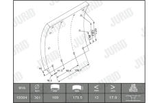 Sada brzdoveho oblozeni, bubnova brzda JURID 1938505380