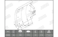 Sada brzdoveho oblozeni, bubnova brzda JURID 1938511230