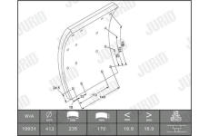 Sada brzdoveho oblozeni, bubnova brzda JURID 1993111230