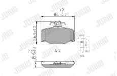 Sada brzdových destiček, kotoučová brzda JURID 571421J