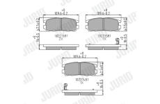 Sada brzdových destiček, kotoučová brzda JURID 572221J