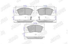 Sada brzdových destiček, kotoučová brzda JURID 572340J