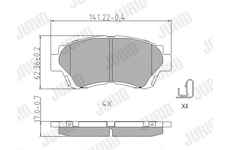 Sada brzdových destiček, kotoučová brzda JURID 572392J