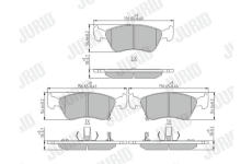 Sada brzdových destiček, kotoučová brzda JURID 572400J