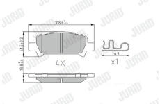 Sada brzdových destiček, kotoučová brzda JURID 572424J