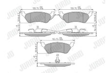 Sada brzdových destiček, kotoučová brzda JURID 572505J