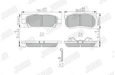 Sada brzdových destiček, kotoučová brzda JURID 572547J