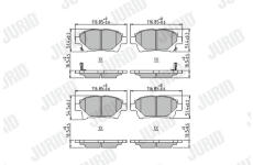 Sada brzdových destiček, kotoučová brzda JURID 572618J