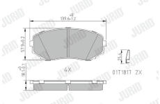 Sada brzdových destiček, kotoučová brzda JURID 572640J