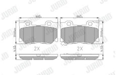 Sada brzdových destiček, kotoučová brzda JURID 572659J