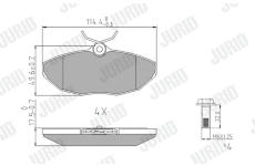 Sada brzdových destiček, kotoučová brzda JURID 573237J