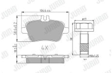 Sada brzdových destiček, kotoučová brzda JURID 573370J