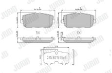 Sada brzdových destiček, kotoučová brzda JURID 573640J