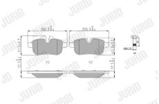 Sada brzdových destiček, kotoučová brzda JURID 573651J
