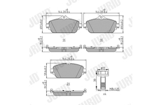 Sada brzdových destiček, kotoučová brzda JURID 573671J