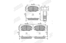 Sada brzdových destiček, kotoučová brzda JURID 573693J