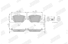 Sada brzdových destiček, kotoučová brzda JURID 573843J
