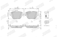 Sada brzdových destiček, kotoučová brzda JURID 573845J