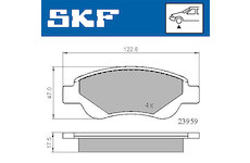 Sada brzdových destiček, kotoučová brzda SKF VKBP 80037