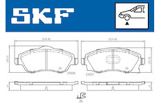 Sada brzdových destiček, kotoučová brzda SKF VKBP 80062 A