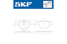 Sada brzdových destiček, kotoučová brzda SKF VKBP 80159