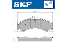 Sada brzdových destiček, kotoučová brzda SKF VKBP 80251