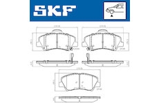 Sada brzdových destiček, kotoučová brzda SKF VKBP 80268 A