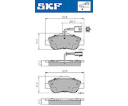 Sada brzdových destiček, kotoučová brzda SKF VKBP 80313 E