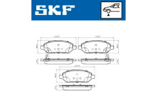 Sada brzdových destiček, kotoučová brzda SKF VKBP 80367 A