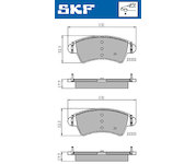 Sada brzdových destiček, kotoučová brzda SKF VKBP 80380