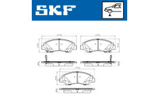 Sada brzdových destiček, kotoučová brzda SKF VKBP 80386 A