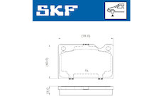 Sada brzdových destiček, kotoučová brzda SKF VKBP 80388