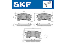 Sada brzdových destiček, kotoučová brzda SKF VKBP 80421 A