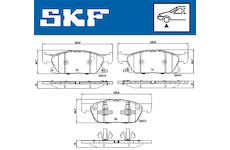 Sada brzdových destiček, kotoučová brzda SKF VKBP 80433 A