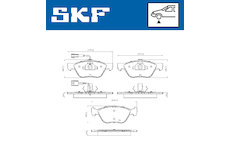 Sada brzdových destiček, kotoučová brzda SKF VKBP 80438 E