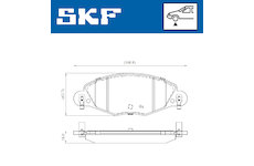 Sada brzdových destiček, kotoučová brzda SKF VKBP 80447 E