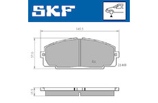 Sada brzdových destiček, kotoučová brzda SKF VKBP 80462