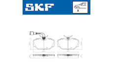 Sada brzdových destiček, kotoučová brzda SKF VKBP 80480 E