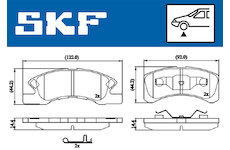 Sada brzdových destiček, kotoučová brzda SKF VKBP 80490 A