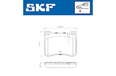 Sada brzdových destiček, kotoučová brzda SKF VKBP 80495