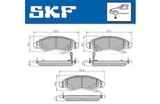 Sada brzdových destiček, kotoučová brzda SKF VKBP 80500 A