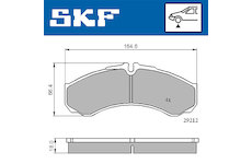 Sada brzdových destiček, kotoučová brzda SKF VKBP 80507